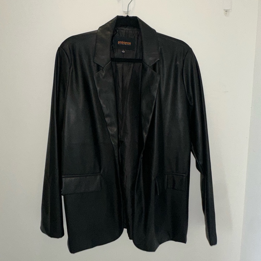 Ambiance Black Faux Leather Jacket